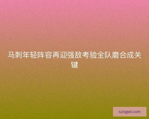 马刺年轻阵容再迎强敌考验全队磨合成关键